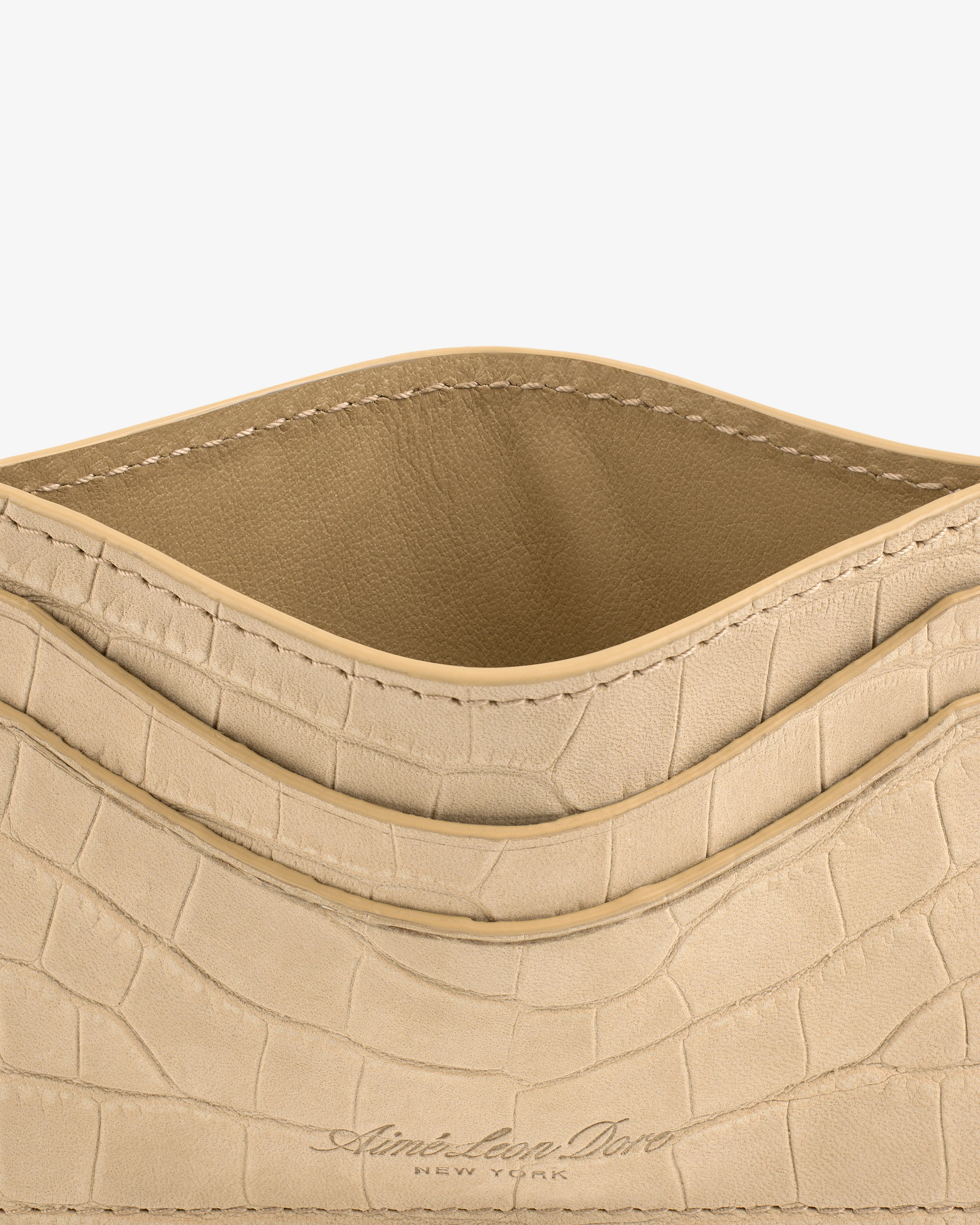 Croc-Embossed Nubuck Cardholder - Image 5