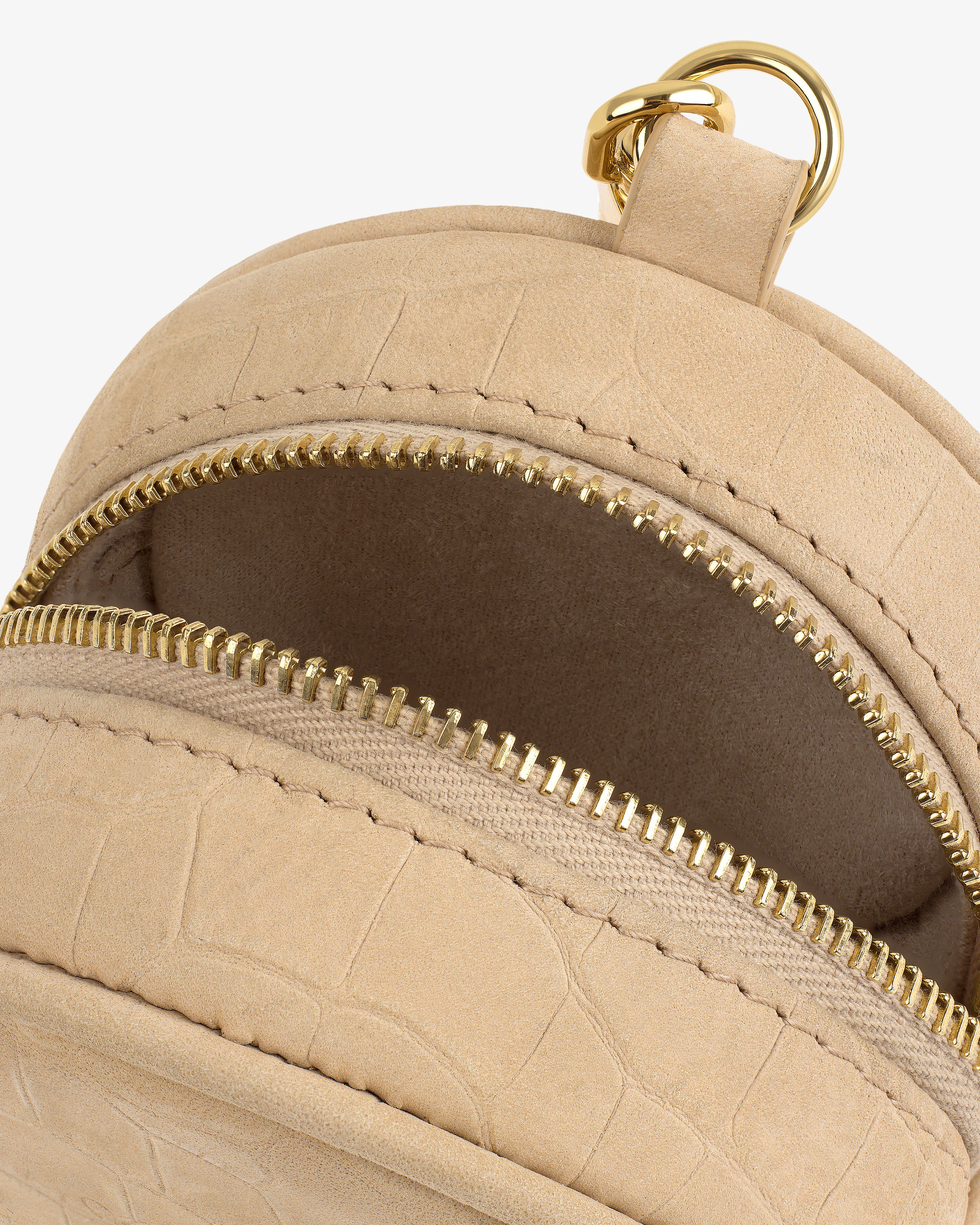 Croc-Embossed Nubuck Keychain Pouch - Image 4