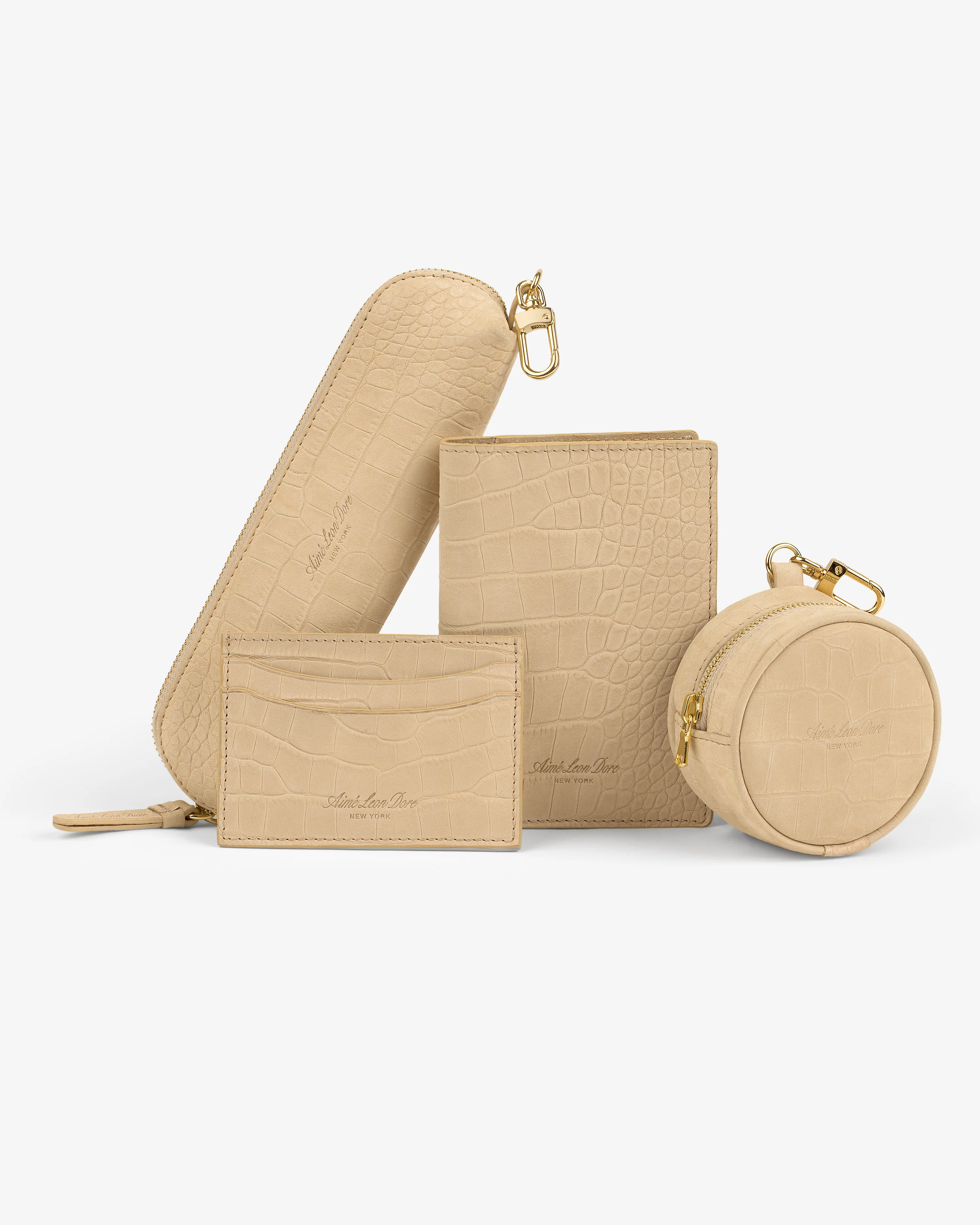 Croc-Embossed Nubuck Pencil Case - Image 6