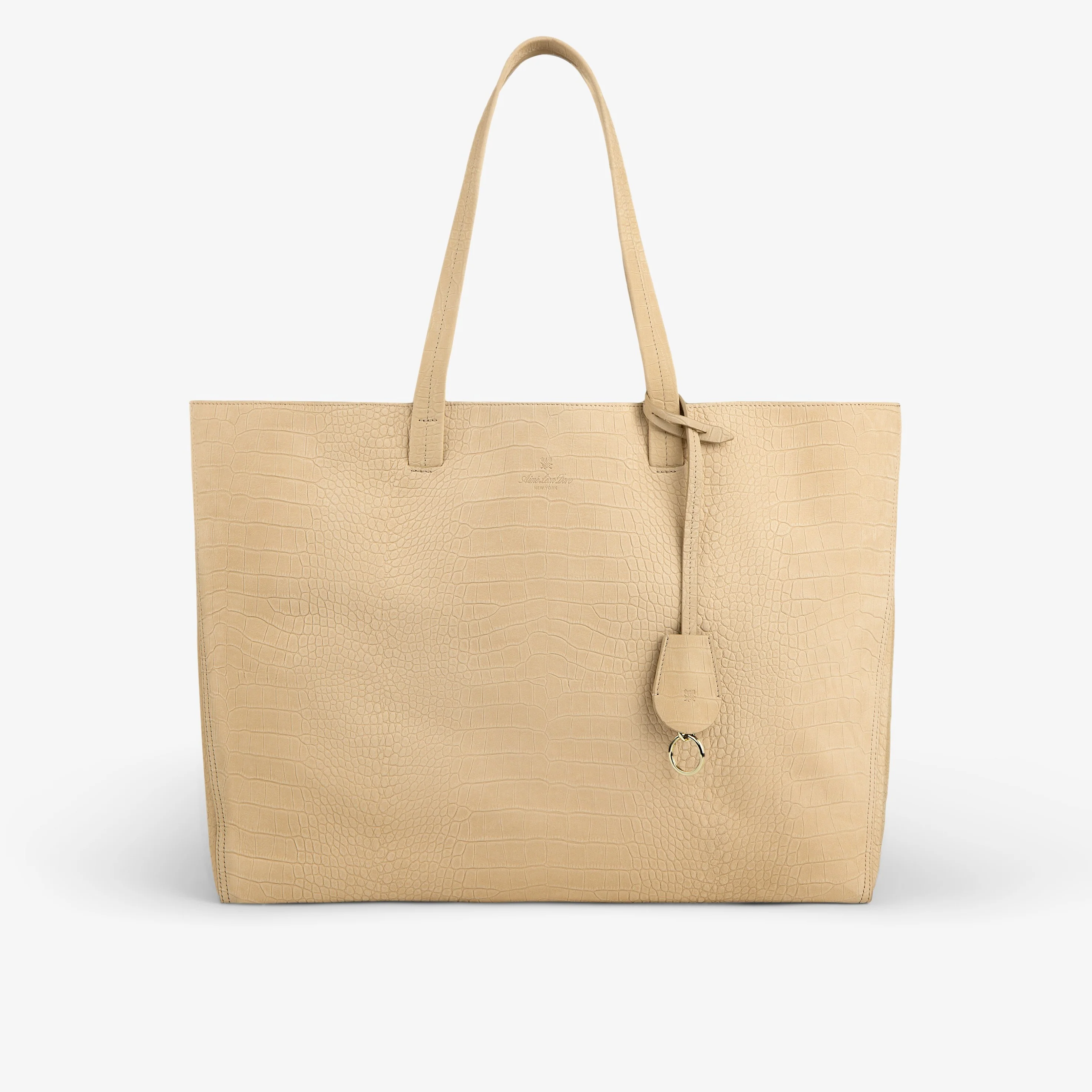 Croc-Embossed Nubuck Tote Bag