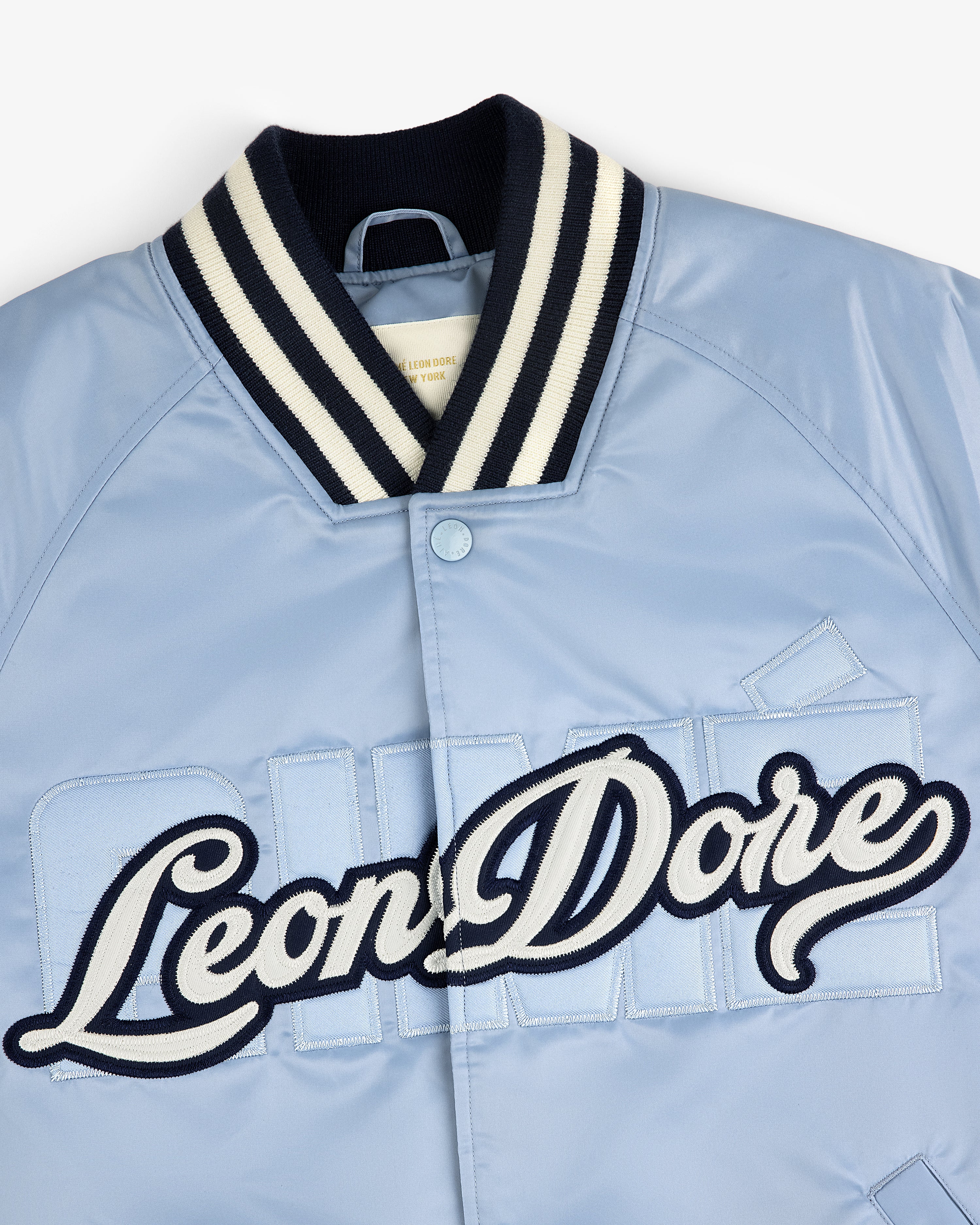 Overlay Logo Satin Varsity Jacket - Image 4