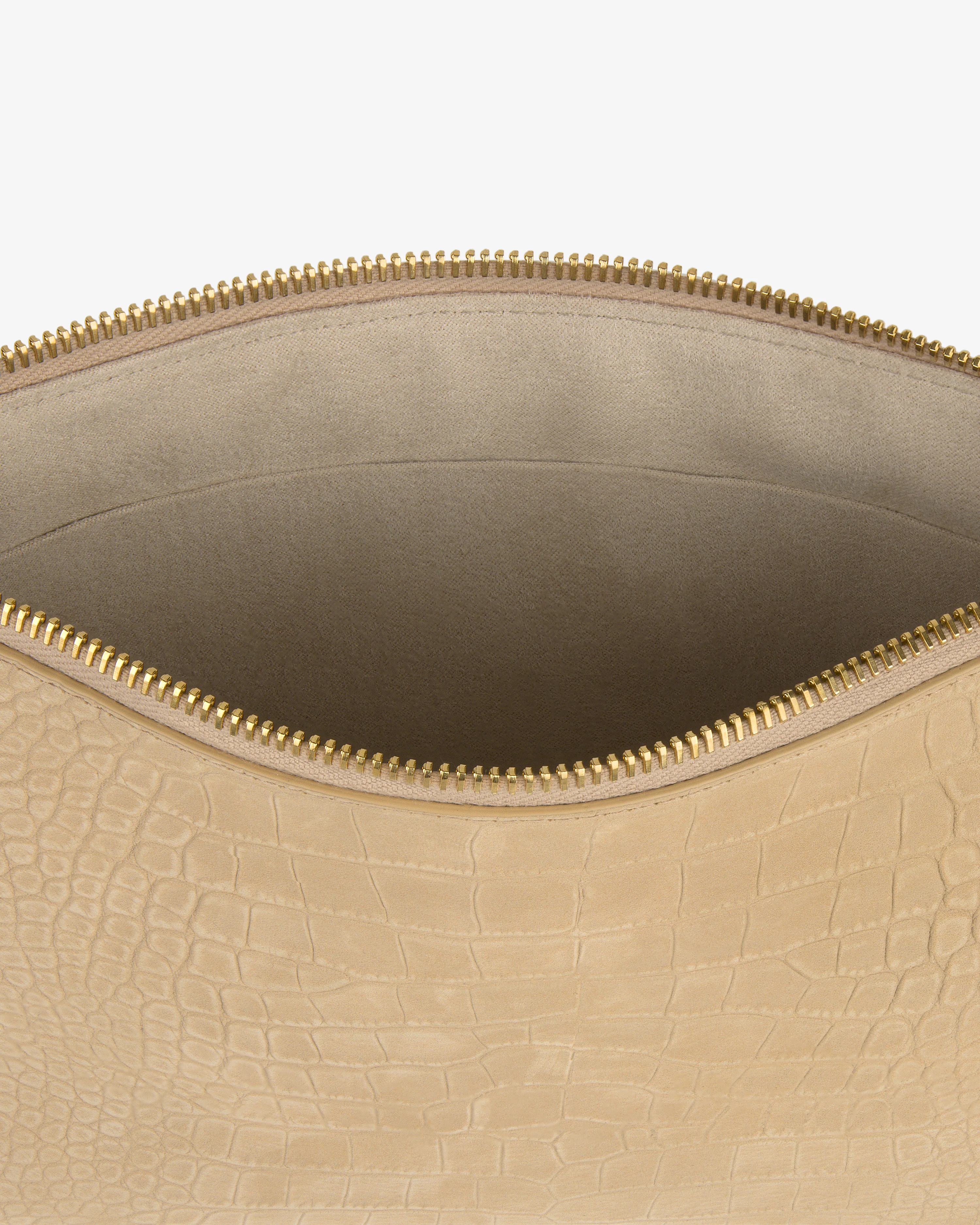 Small Croc-Embossed Nubuck Pouch - Image 5